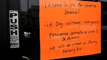 A closed sign is displayed at a local business in the Little Village neighbourhood of Chicago to stand with immigrants in Chicago, Monday, Feb. 3, 2025. 