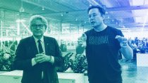 Former EU Commissioner for the Internal Market Thierry Breton and X owner Elon Musk.