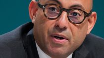 Simon Stiell, United Nations climate chief, speaks during a news conference at COP29.