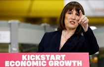Britain's Chancellor of the Exchequer Rachel Reeves speaks about her plans for Britain's economy in Eynsham, England, Wednesday 29 January 2025.
