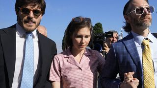 Amanda Knox arrives at a courtroom in Florence, Italy, on 5 June, 2024.