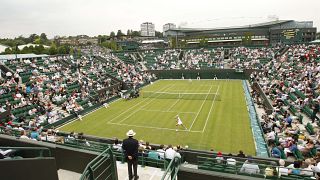 During the women's singles, first round match in the new 4,000-seat Number Two show court at Wimbledon, Monday, June 22, 2009. The Centre Court, with it's new all-weather rof,