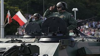 Poland displays its growing and modernising military during annual observances on Poland's armed forces holiday in Warsaw, Poland, on Thursday, Aug. 15, 2024. 