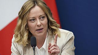 Italian Prime Minister Giorgia Meloni holds an end-of-year press conference in Rome, 9 January 2025