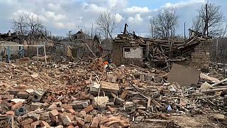 A destroyed house in the city of Druzhkivka, which was the target of two Russian airstrikes on Wednesday, 05 February, 2025. 