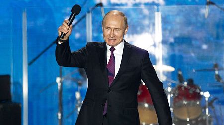 Russian President Vladimir Putin attends a concert in Sevastopol, Crimea, Wednesday, 14 March 2018.