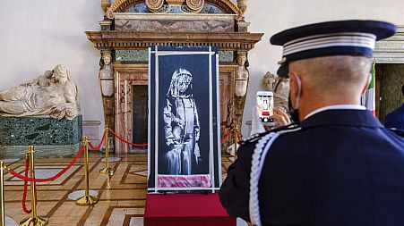 Another Banksy artwork (not included in this case) that was stolen in 2018 and recovered in June 2020 in Sant'Omero by Italian Carabinieri.