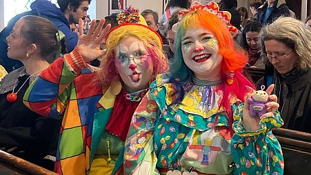 Clowning around at the Annual Grimaldi Service in London. 